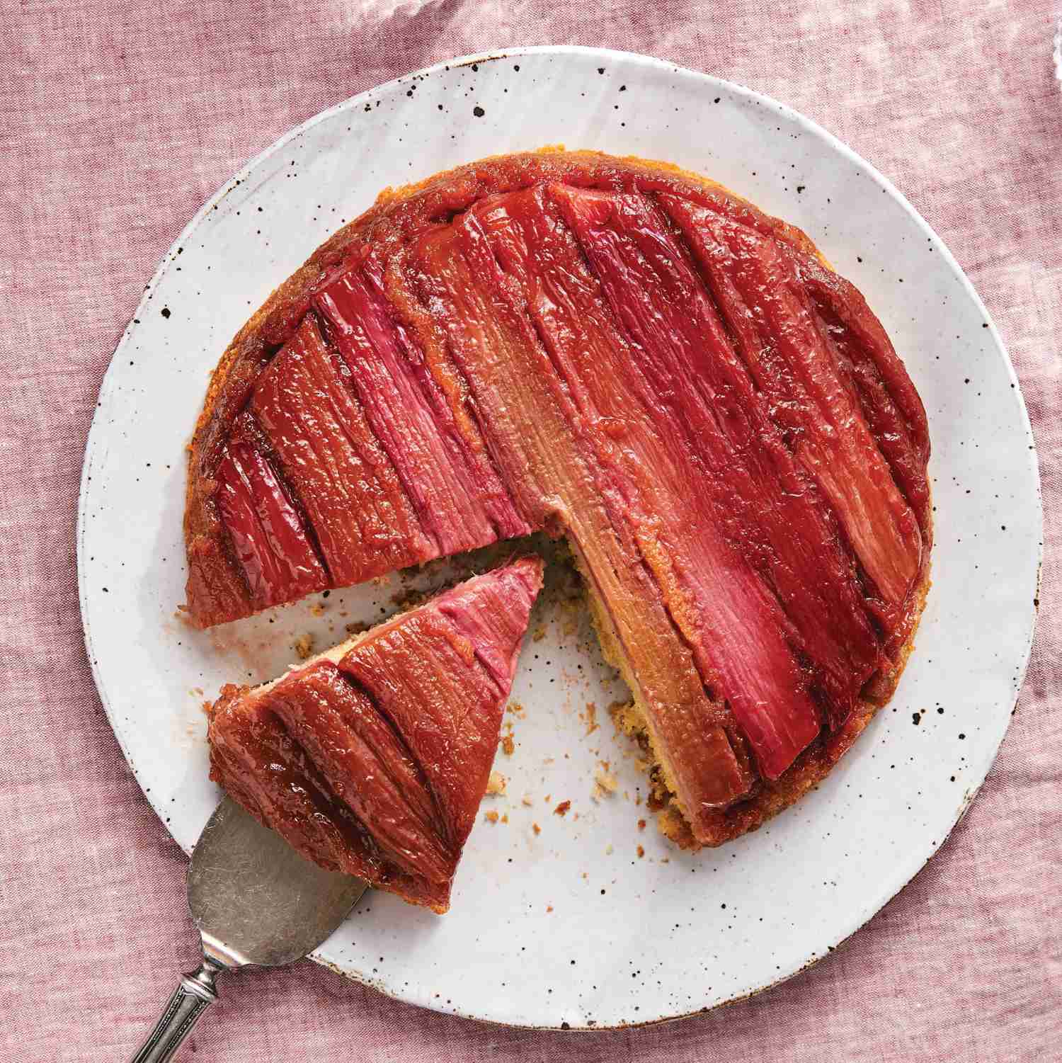 easter baking recipes, rhubarb upside down cake