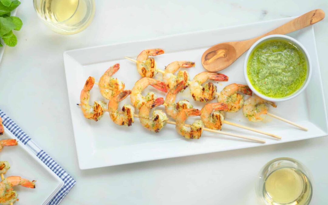 Easy Grilled Shrimp with Fresh Mint Pesto Recipe