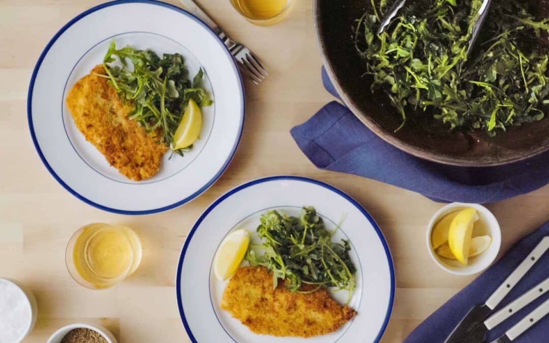 Classic Chicken Milanese with A Simple Arugula Salad