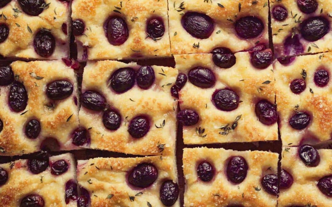 Focaccia Bread Recipe, Tuscan-Style with Grape and Thyme