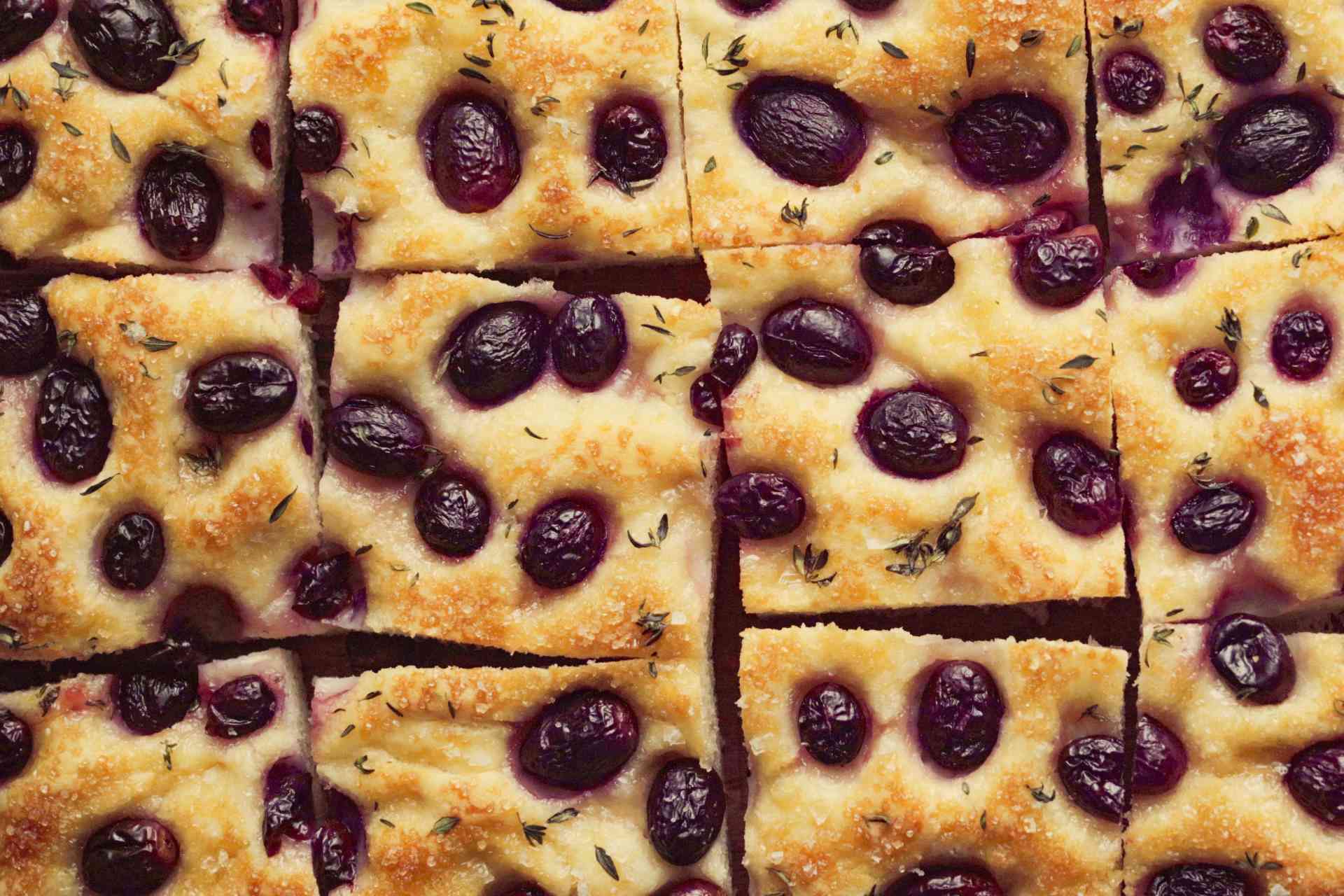 Focaccia Bread Recipe, Tuscan-Style with Grape and Thyme