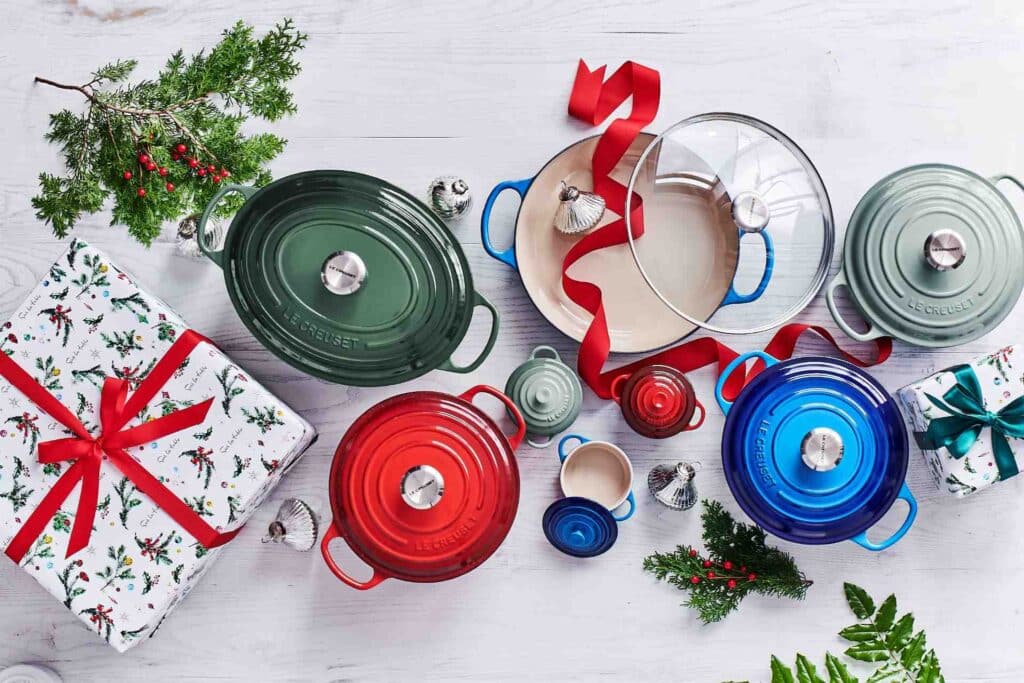 le Creuset, sur la table, staub, staub cookware, emile henry, emile henry cookware, staub cast iron, green pan cookware